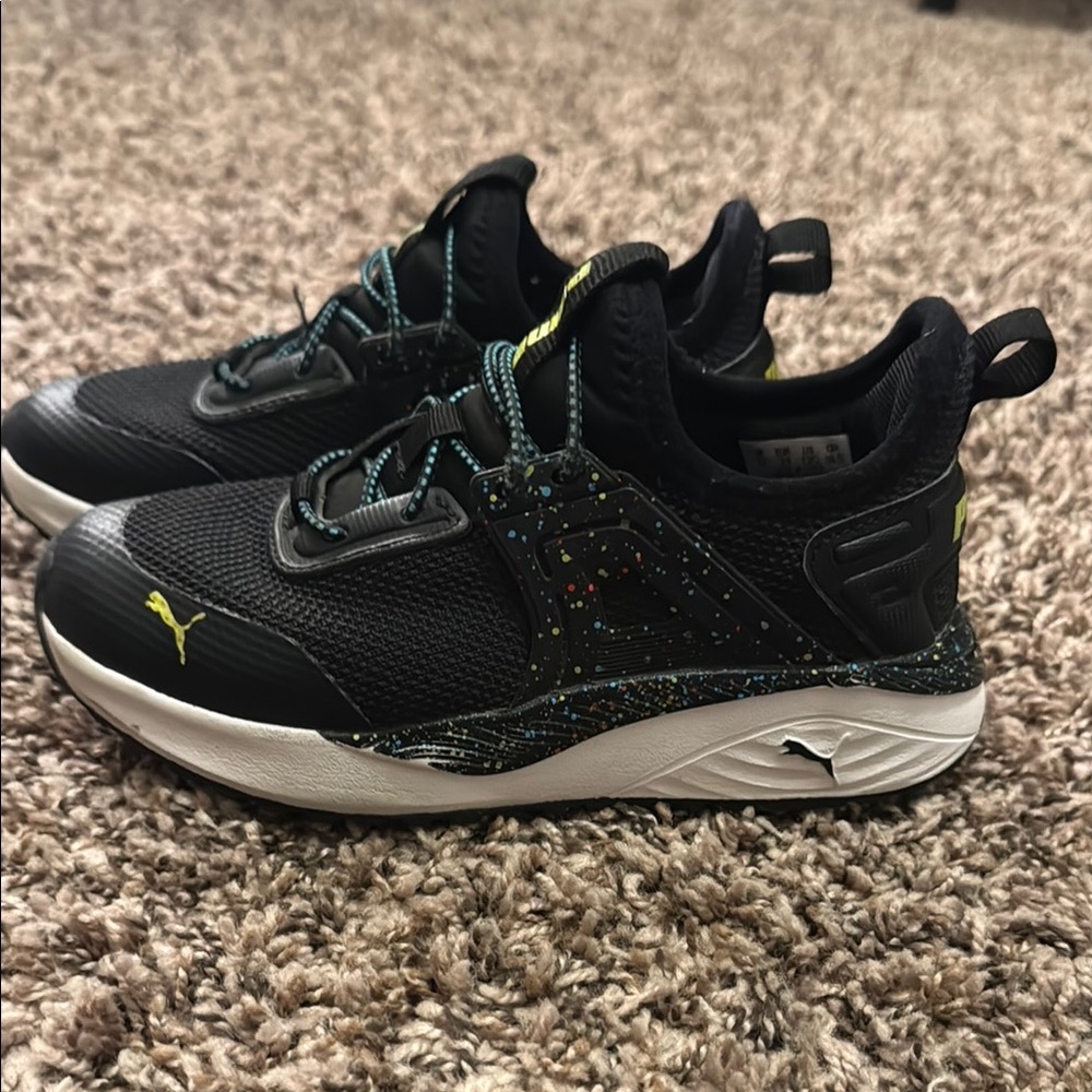 Puma Black Sneakers with Breathable Mesh Upper